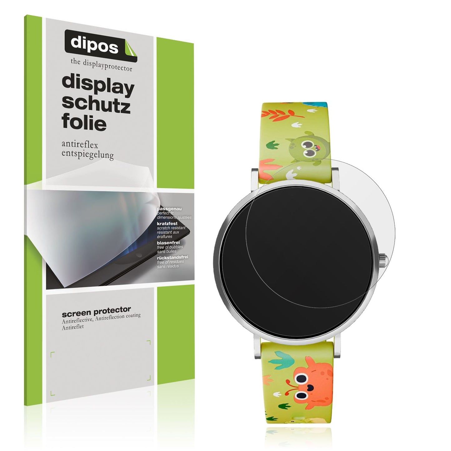 Matte Displayschutzfolie von dipos passend für XCoast Lino Time 37mm, präziser Zuschnitt und blasenfrei montiert