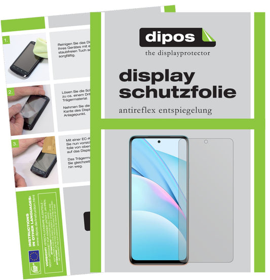 Matte Displayschutzfolie von dipos passend für Xiaomi Mi 10T Lite, präziser Zuschnitt und blasenfrei montiert
