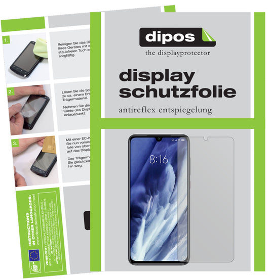 Matte Displayschutzfolie von dipos passend für Xiaomi Mi 9 Pro 5G, präziser Zuschnitt und blasenfrei montiert