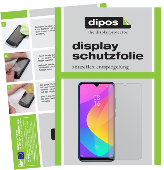 Matte Displayschutzfolie von dipos passend für Xiaomi Mi A3, präziser Zuschnitt und blasenfrei montiert