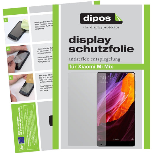 Matte Displayschutzfolie von dipos passend für Xiaomi Mi Mix, präziser Zuschnitt und blasenfrei montiert