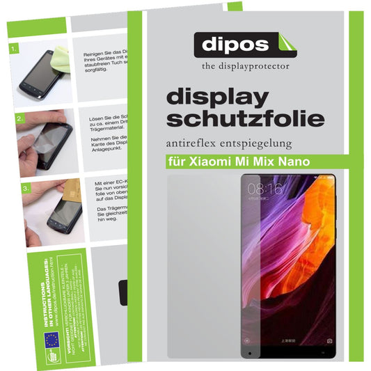 Matte Displayschutzfolie von dipos passend für Xiaomi Mi Mix Nano, präziser Zuschnitt und blasenfrei montiert