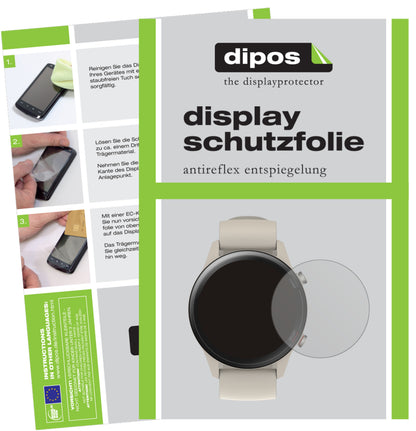 Matte Displayschutzfolie von dipos passend für Xiaomi Mi Watch, präziser Zuschnitt und blasenfrei montiert