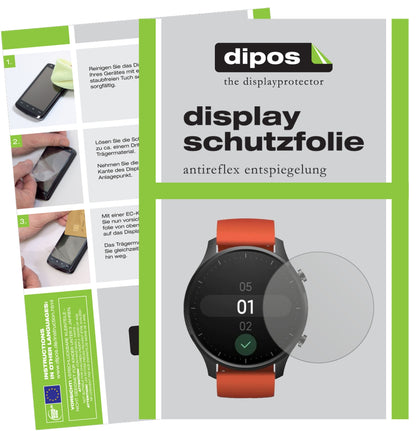 Matte Displayschutzfolie von dipos passend für Xiaomi Mi Watch Color, präziser Zuschnitt und blasenfrei montiert