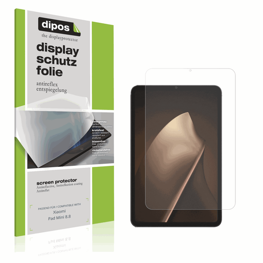 Matte Displayschutzfolie von dipos passend für Xiaomi Pad Mini 8.8, präziser Zuschnitt und blasenfrei montiert