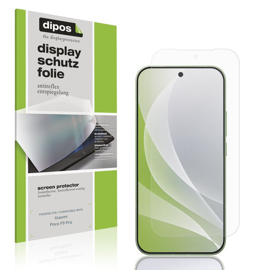 Matte Displayschutzfolie von dipos passend für Xiaomi Poco F9 Pro, präziser Zuschnitt und blasenfrei montiert