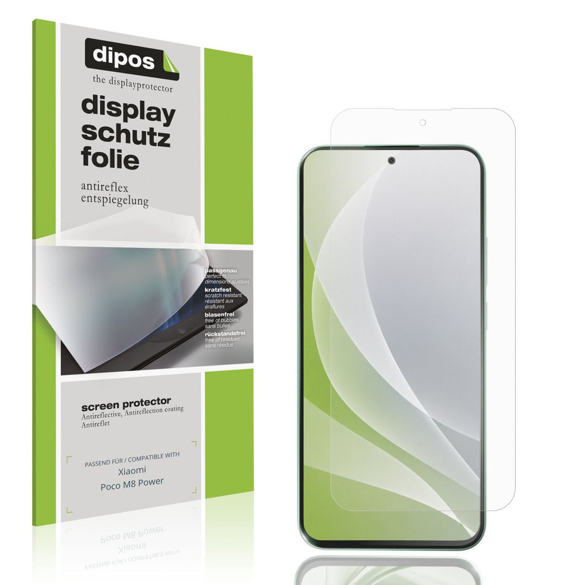 Matte Displayschutzfolie von dipos passend für Xiaomi Poco M8 Power, präziser Zuschnitt und blasenfrei montiert