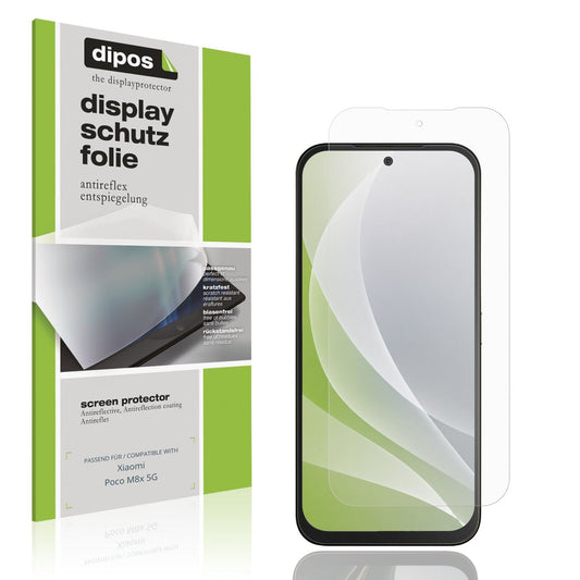 Matte Displayschutzfolie von dipos passend für Xiaomi Poco M8x 5G, präziser Zuschnitt und blasenfrei montiert