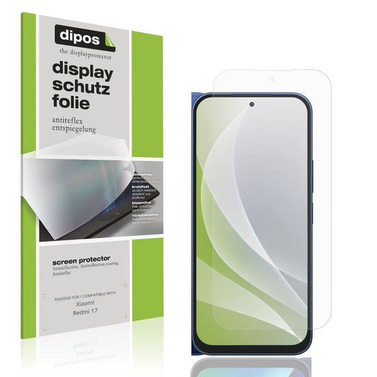 Matte Displayschutzfolie von dipos passend für Xiaomi Redmi 17, präziser Zuschnitt und blasenfrei montiert