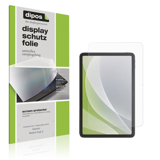 Matte Displayschutzfolie von dipos passend für Xiaomi Redmi Pad 2, präziser Zuschnitt und blasenfrei montiert