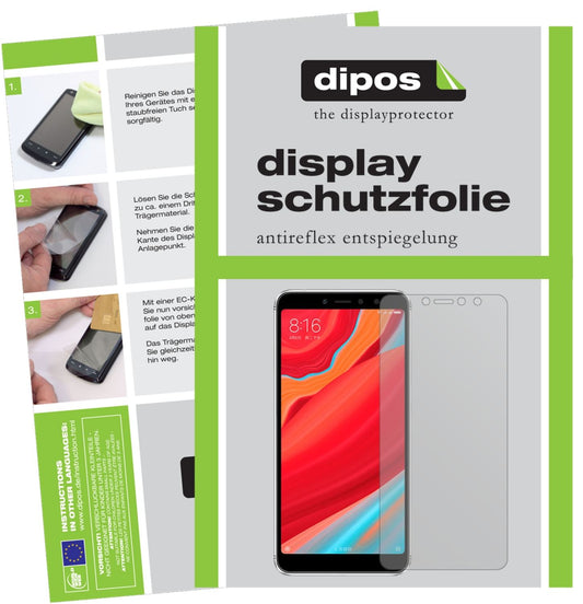 Matte Displayschutzfolie von dipos passend für Xiaomi Redmi Y2, präziser Zuschnitt und blasenfrei montiert