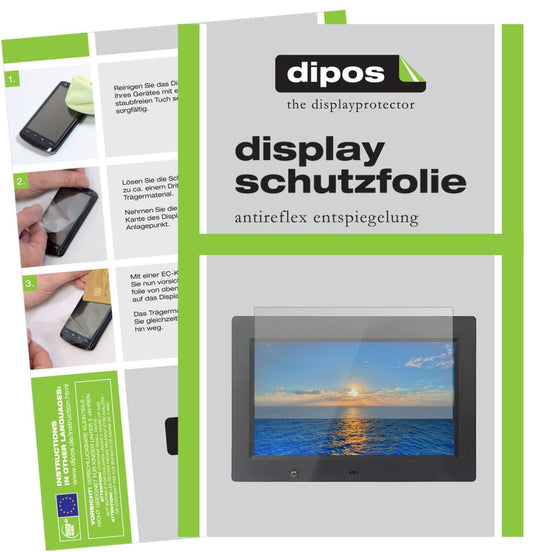Matte Displayschutzfolie von dipos passend für Xoro DPF 10B1, präziser Zuschnitt und blasenfrei montiert
