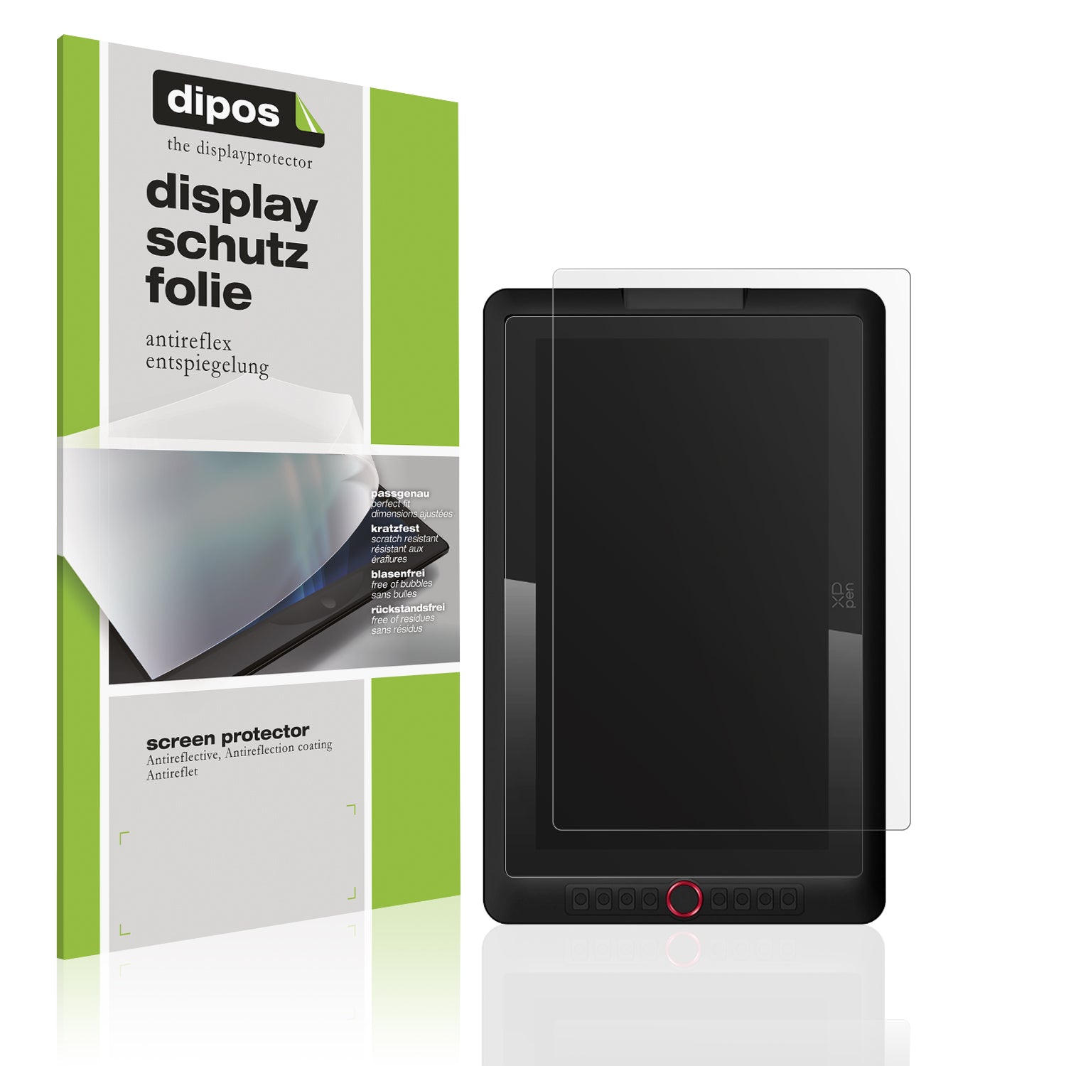 Matte Displayschutzfolie von dipos passend für XP-Pen Artist 13.3 Pro V2, präziser Zuschnitt und blasenfrei montiert