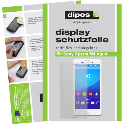 Matte Displayschutzfolie von dipos passend für Xperia M4 Aqua Sony, präziser Zuschnitt und blasenfrei montiert