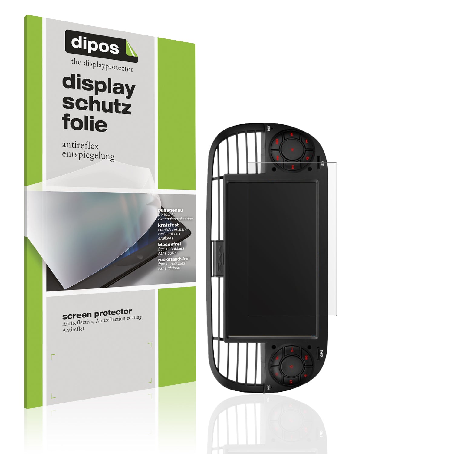 Matte Displayschutzfolie von dipos passend für Xtrons IA7250FLBS, präziser Zuschnitt und blasenfrei montiert