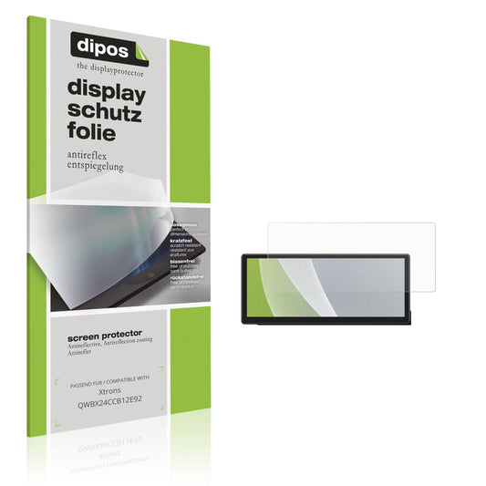 Matte Displayschutzfolie von dipos passend für Xtrons QWBX24CCB12E92, präziser Zuschnitt und blasenfrei montiert