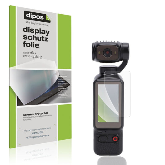 Matte Displayschutzfolie von dipos passend für XUMIUZIY 4K Vlogging-Kamera, präziser Zuschnitt und blasenfrei montiert