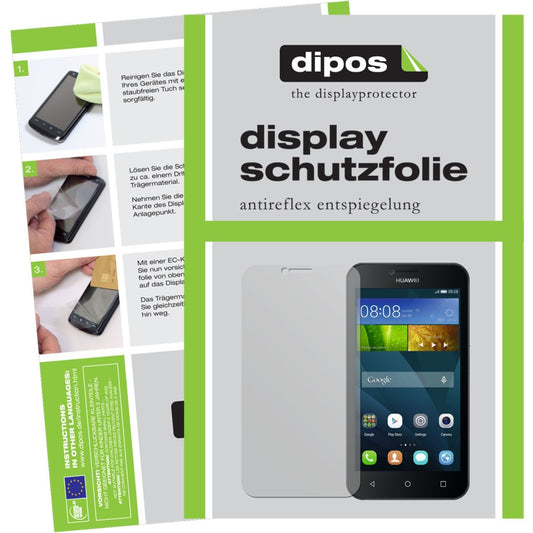 Matte Displayschutzfolie von dipos passend für Y5 Huawei, präziser Zuschnitt und blasenfrei montiert