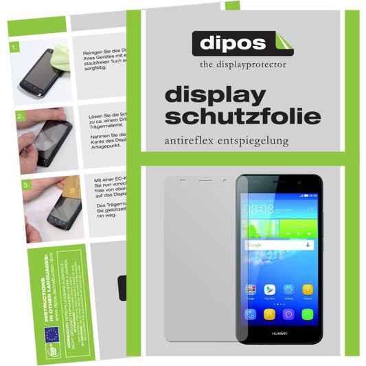 Matte Displayschutzfolie von dipos passend für Y6 Huawei, präziser Zuschnitt und blasenfrei montiert
