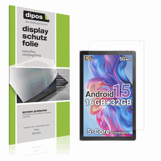 Matte Displayschutzfolie von dipos passend für Yicty KB1004, präziser Zuschnitt und blasenfrei montiert