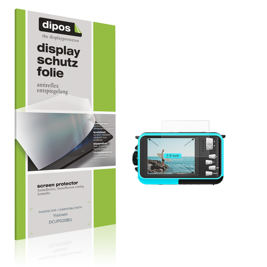 Matte Displayschutzfolie von dipos passend für Yixinxin DCUP020BU, präziser Zuschnitt und blasenfrei montiert