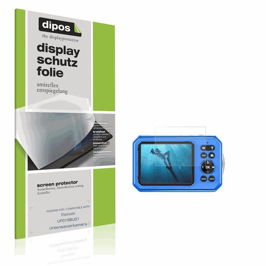 Matte Displayschutzfolie von dipos passend für Yixinxin UP019BU01 Unterwasserkamera, präziser Zuschnitt und blasenfrei montiert