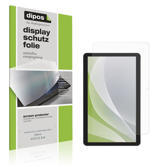 Matte Displayschutzfolie von dipos passend für Zebra KC50 22 Zoll, präziser Zuschnitt und blasenfrei montiert