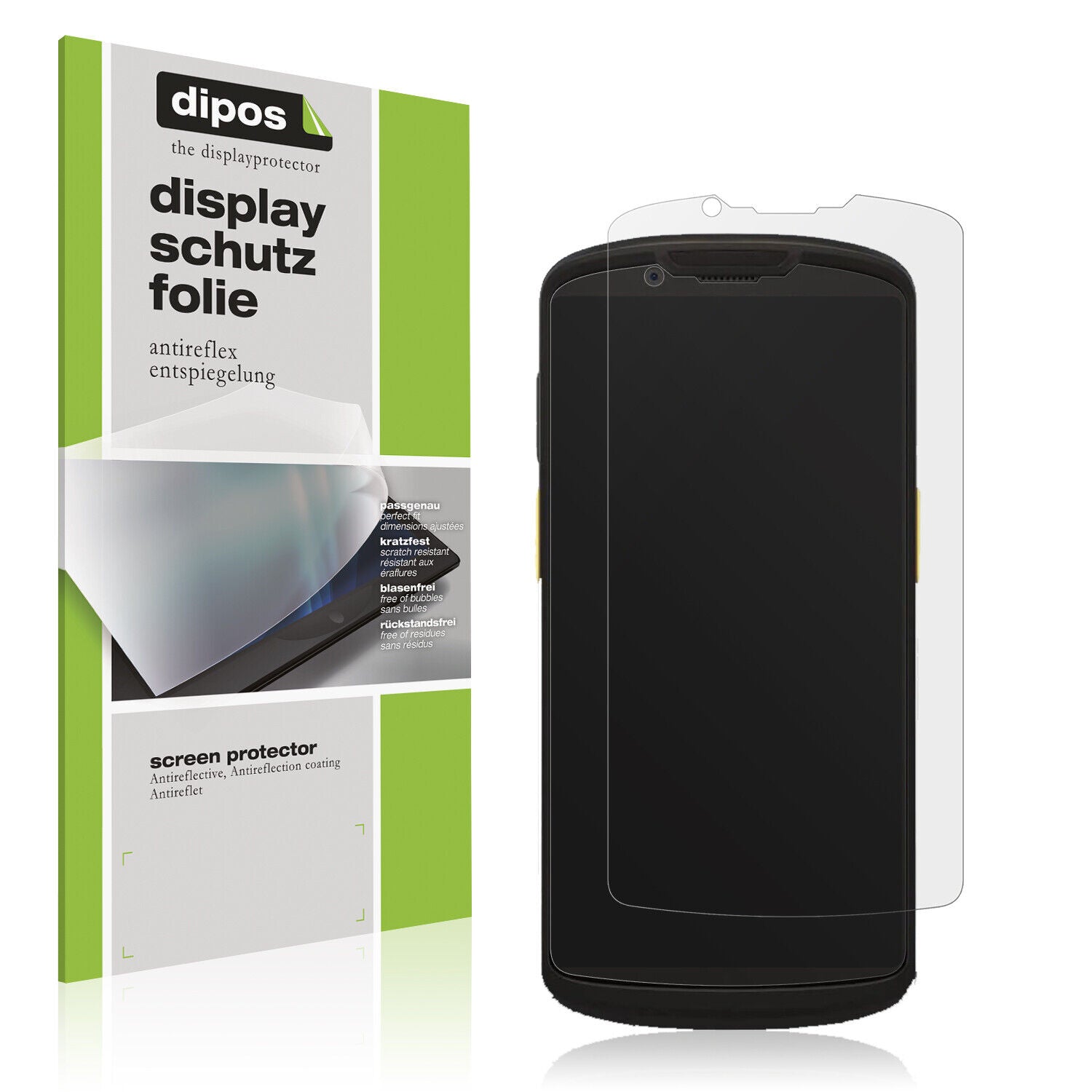 Matte Displayschutzfolie von dipos passend für Zebra TC73 / TC78, präziser Zuschnitt und blasenfrei montiert