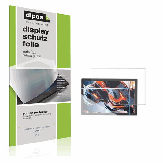 Matte Displayschutzfolie von dipos passend für ZIOVO E15, präziser Zuschnitt und blasenfrei montiert