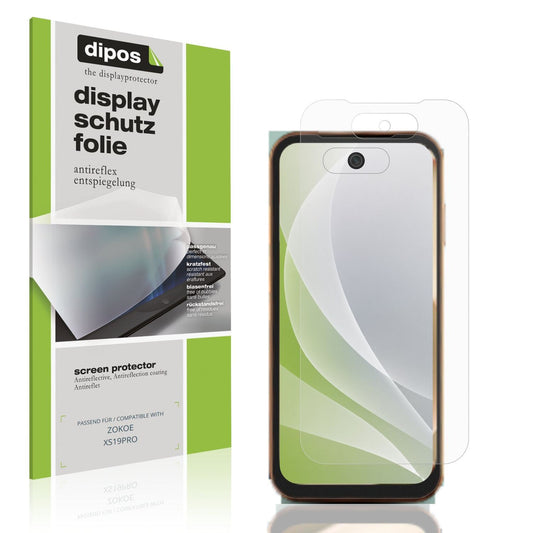 Matte Displayschutzfolie von dipos passend für ZOKOE XS19PRO, präziser Zuschnitt und blasenfrei montiert
