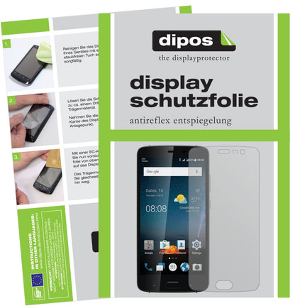 Matte Displayschutzfolie von dipos passend für ZTE Blade V8 Pro, präziser Zuschnitt und blasenfrei montiert