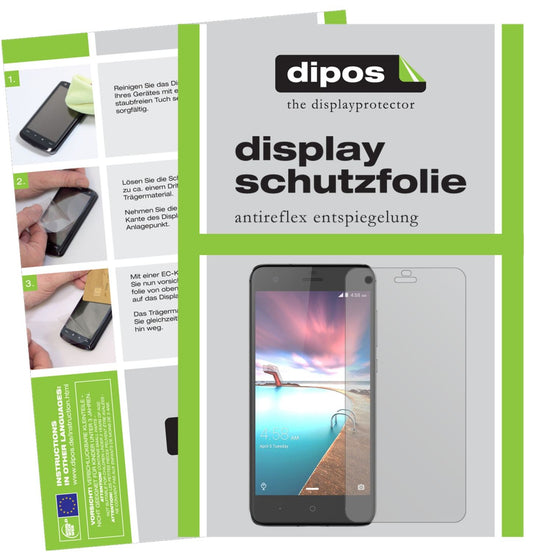 Matte Displayschutzfolie von dipos passend für ZTE Hawkeye, präziser Zuschnitt und blasenfrei montiert