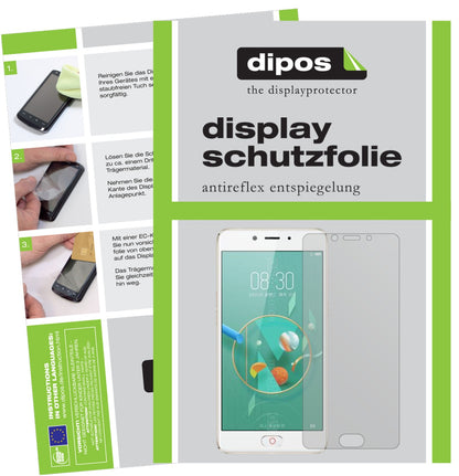 Matte Displayschutzfolie von dipos passend für ZTE Nubia N2, präziser Zuschnitt und blasenfrei montiert