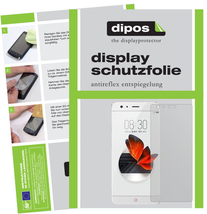 Matte Displayschutzfolie von dipos passend für ZTE Nubia Z17, präziser Zuschnitt und blasenfrei montiert