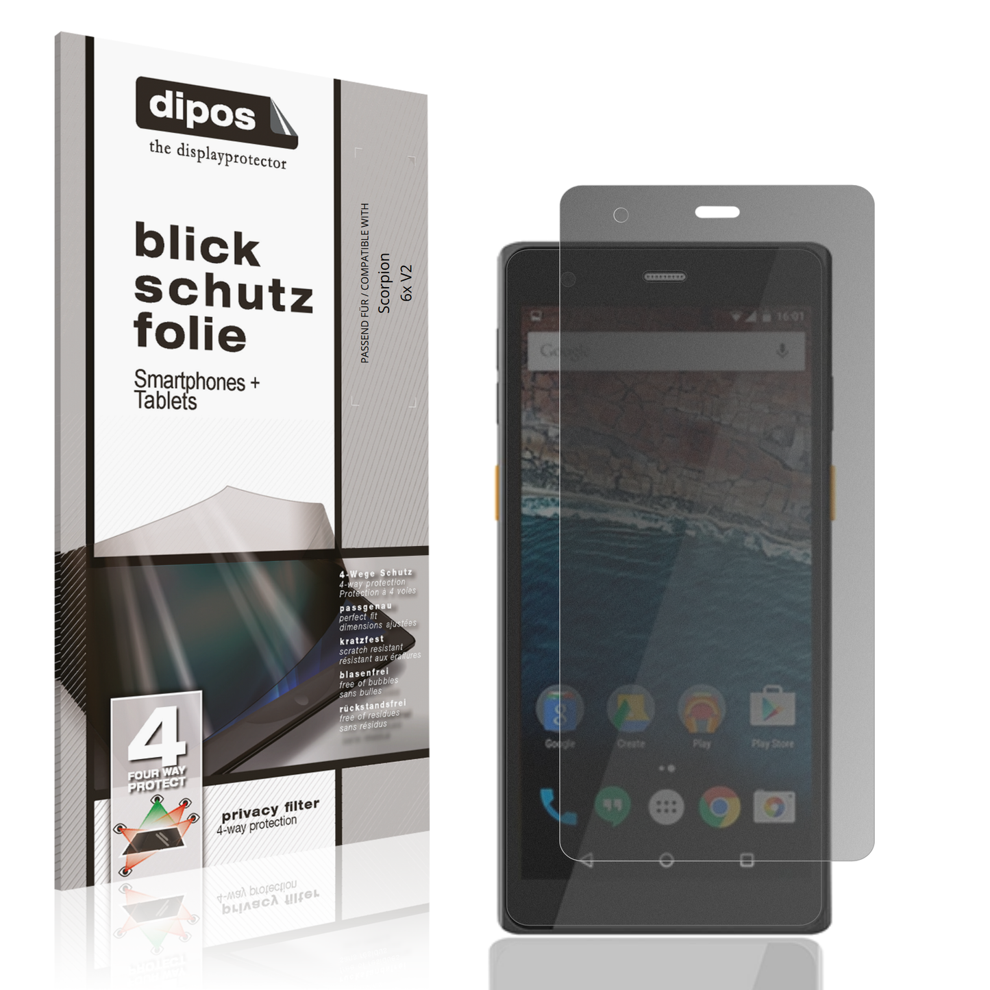 Blickschutzfolie von dipos passend für Scorpion 6x V2, präziser Zuschnitt und blasenfrei montiert