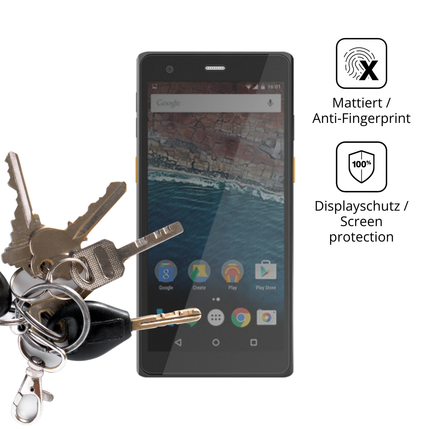 dipos Displayschutz für Scorpion 6x V2, mattierte Oberfläche, Blickschutzfilter und perfekter Passform