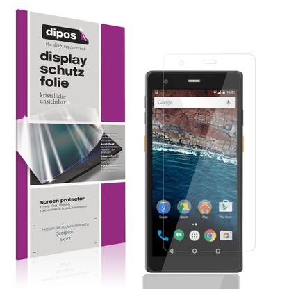 Klare Displayschutzfolie von dipos passend für Scorpion 6x V2, präziser Zuschnitt und blasenfrei montiert