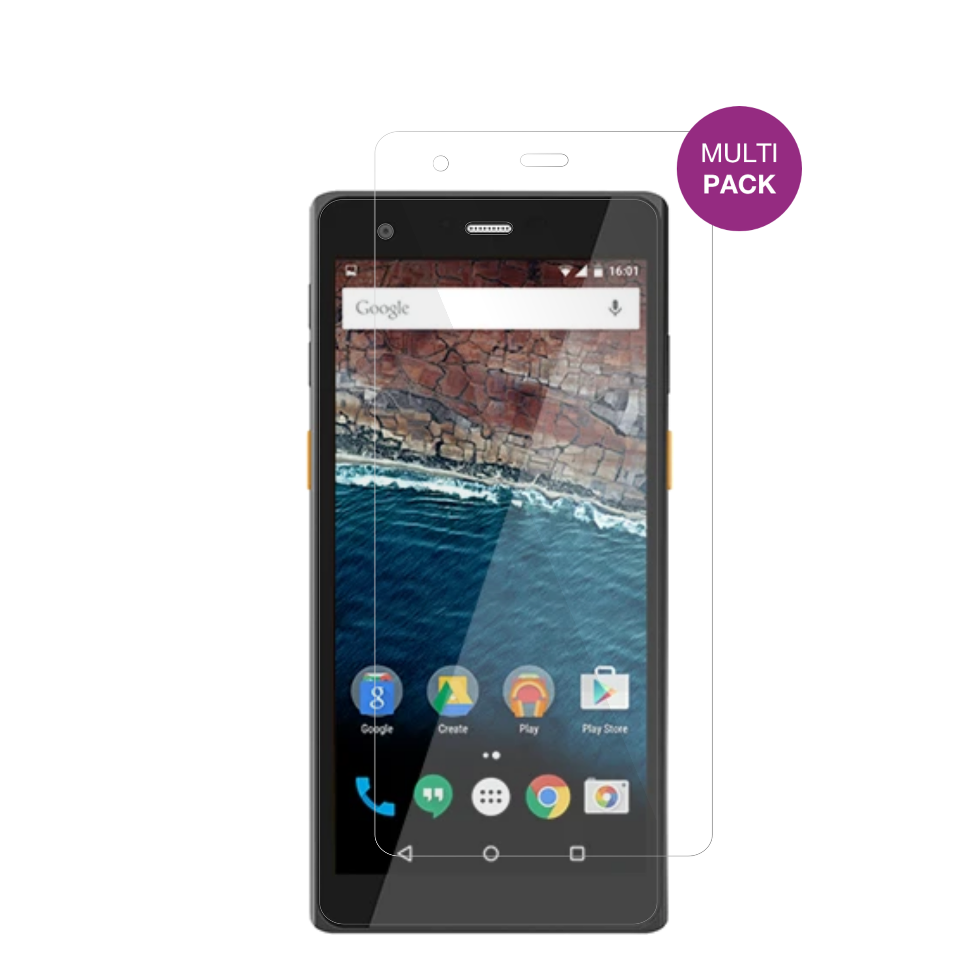 Scorpion6x V2 mit aufgebrachter dipos Displayschutzfolie, glasklare Darstellung ohne Einschränkungen