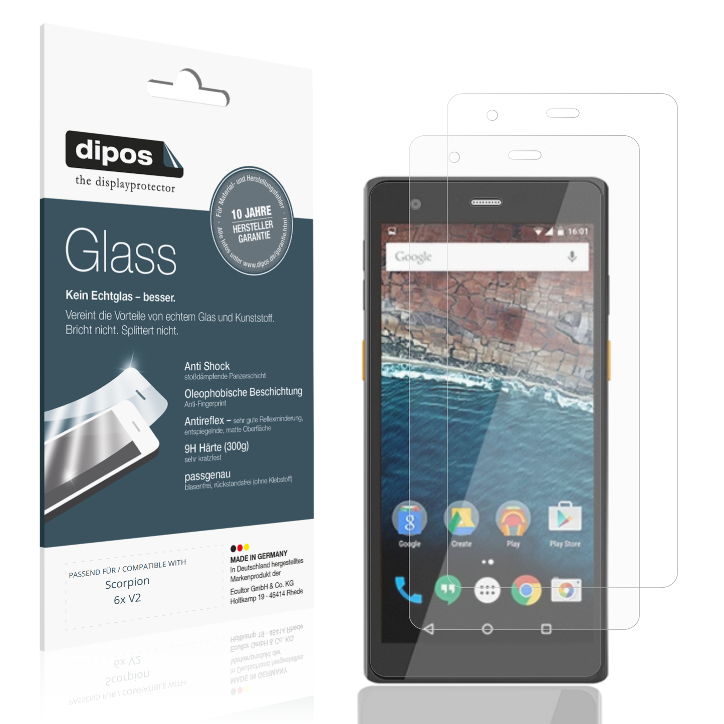 Matte Displayschutzfolie von dipos passend für Scorpion 6x V2, 9H kratzfest und blasenfrei montiert