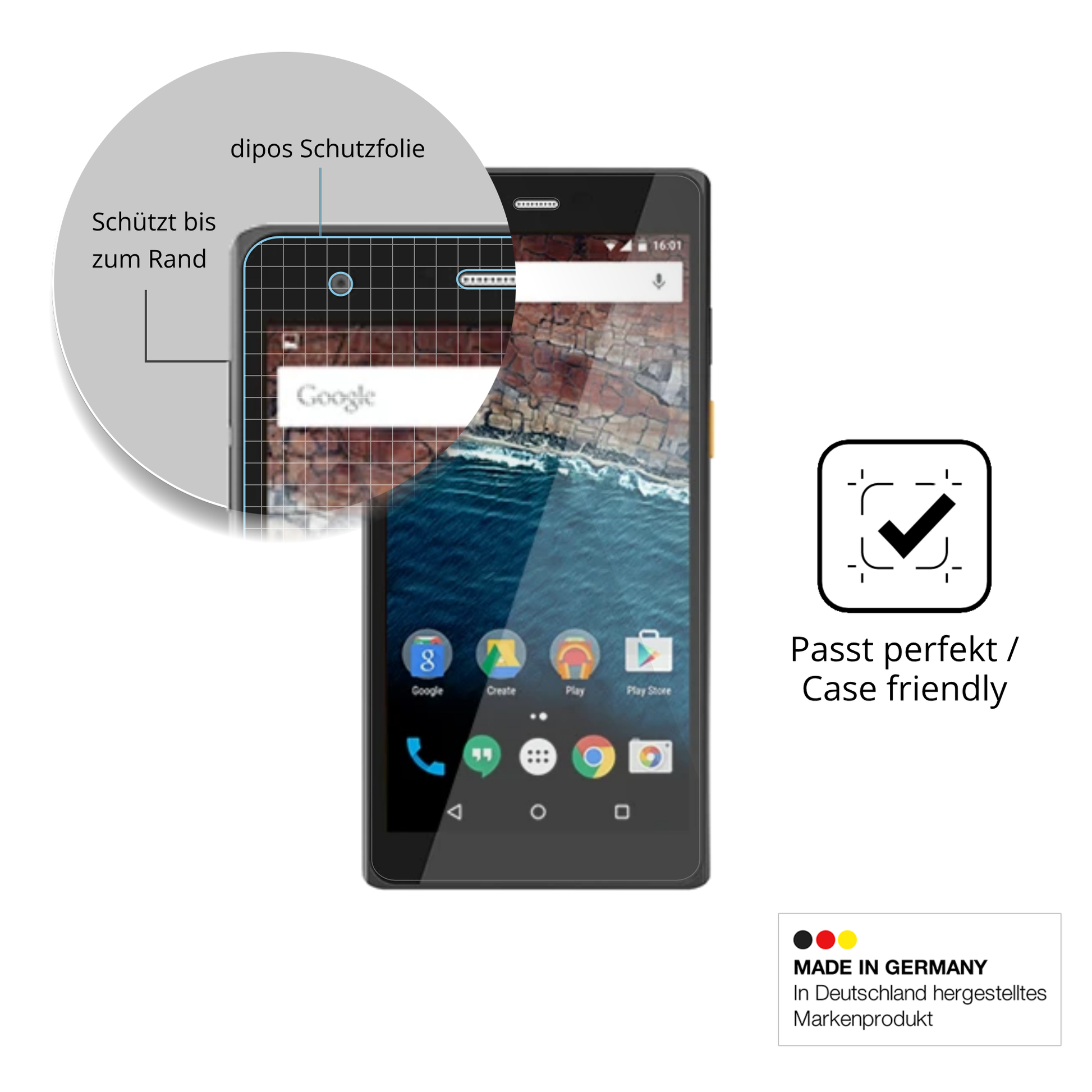 Besonders flexibler Displayschutz mit Anti-Shock-Schicht im Materialmix