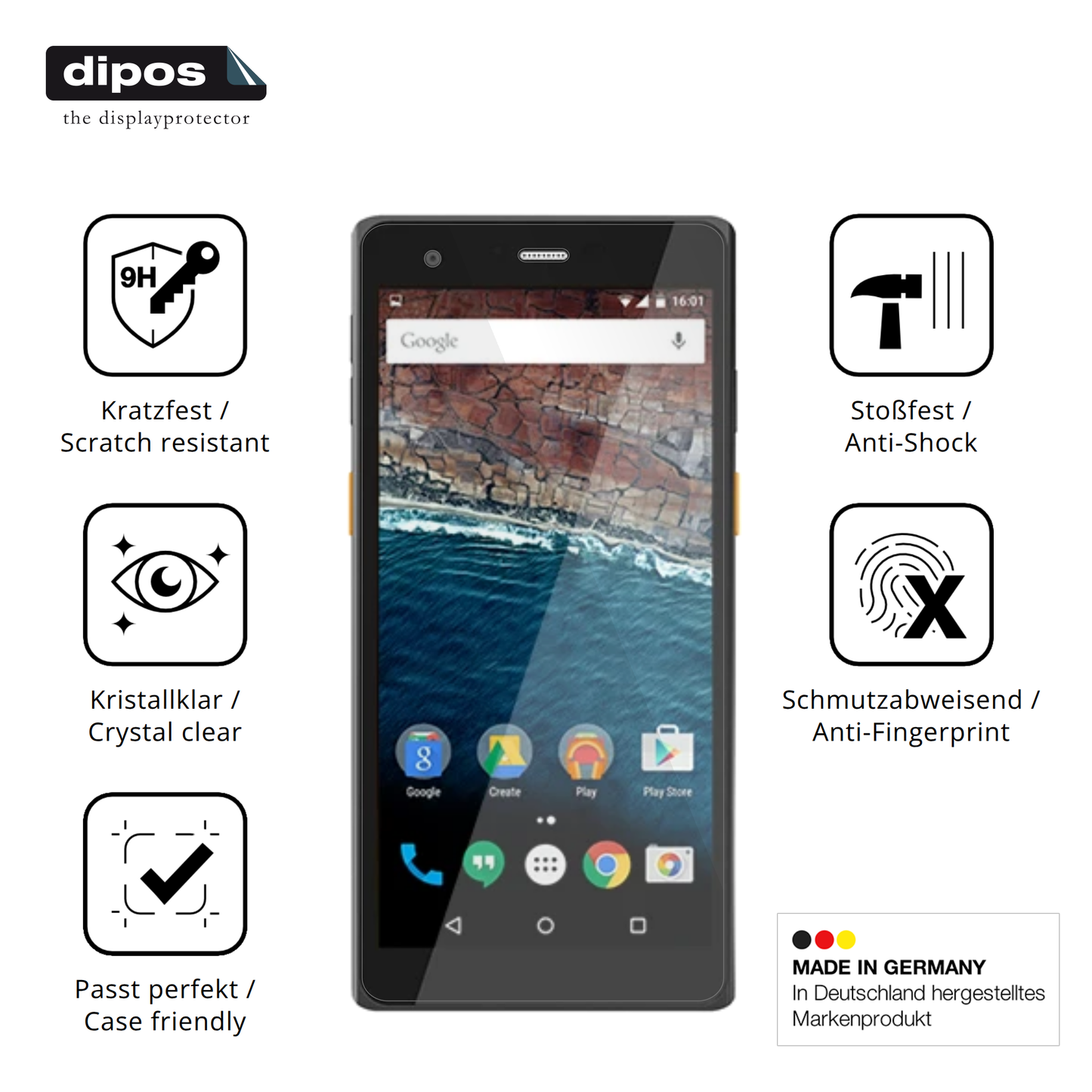 Displayschutz hergestellt in Deutschland, höchste Qualität made in Germany