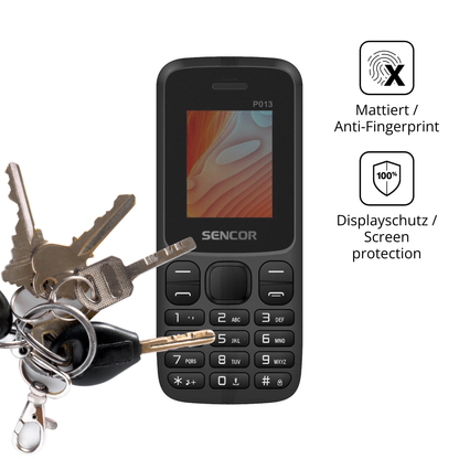 dipos Displayschutz f�r Sencor Element P013, mattierte Oberfl�che, Blickschutzfilter und perfekter Passform