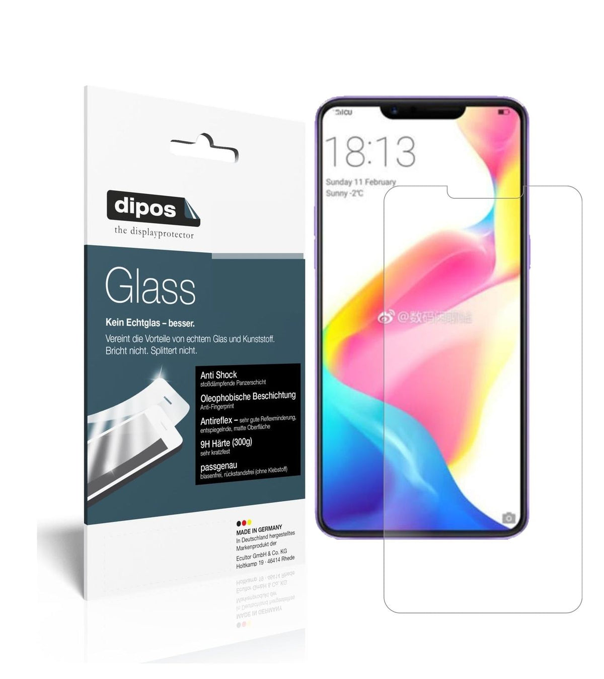 1x 9H Schutzfolie matt für Oppo R15 Panzerfolie