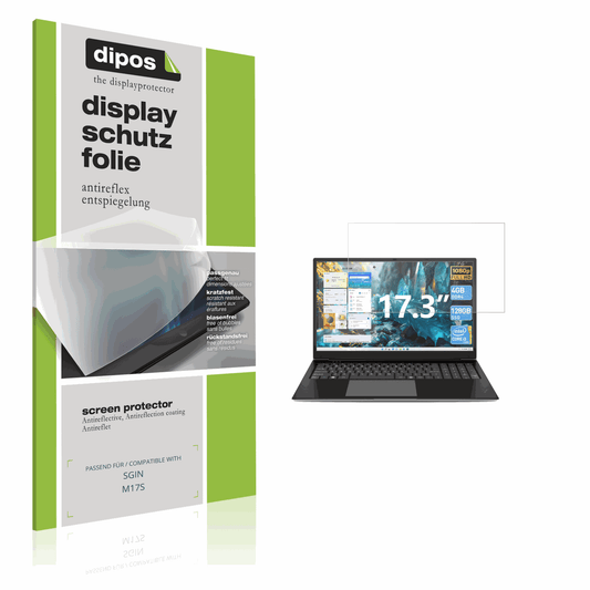 Matte Displayschutzfolie von dipos passend für SGIN M17S, präziser Zuschnitt und blasenfrei montiert