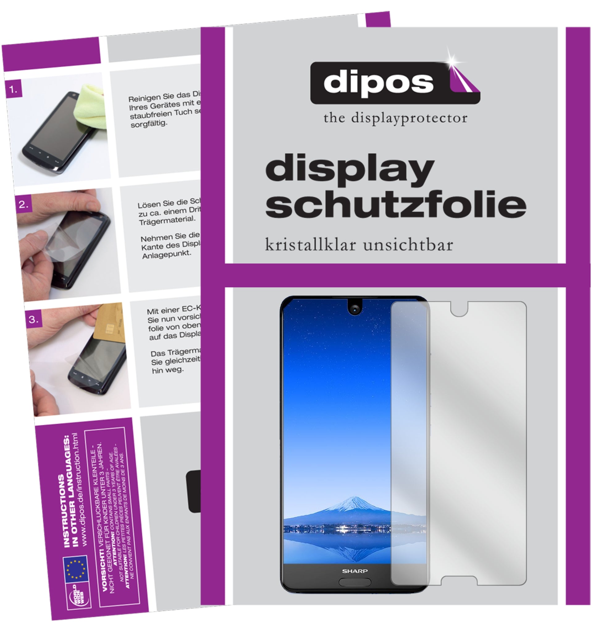 Kristallklare, dünne Schutzfolie: Kratzfest & passgenau für Sharp-Aquos S2