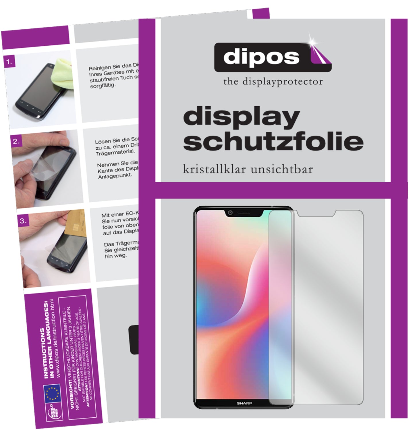 Kristallklare, dünne Schutzfolie: Kratzfest & passgenau für Sharp-Aquos S3 High Edition