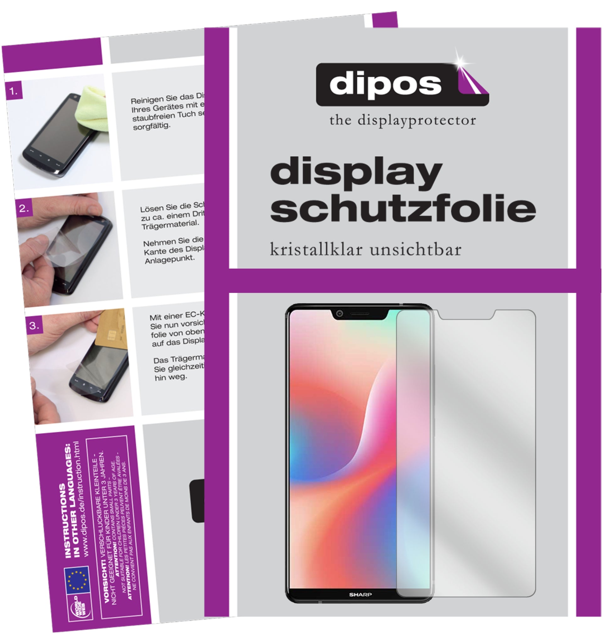 Kristallklare, dünne Schutzfolie: Kratzfest & passgenau für Sharp-Aquos S3 High Edition