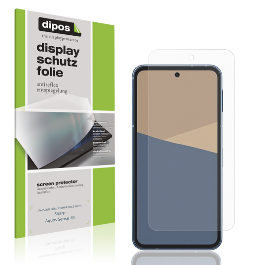 Matte Displayschutzfolie von dipos passend für sharpaquos sense 10, präziser Zuschnitt und blasenfrei montiert