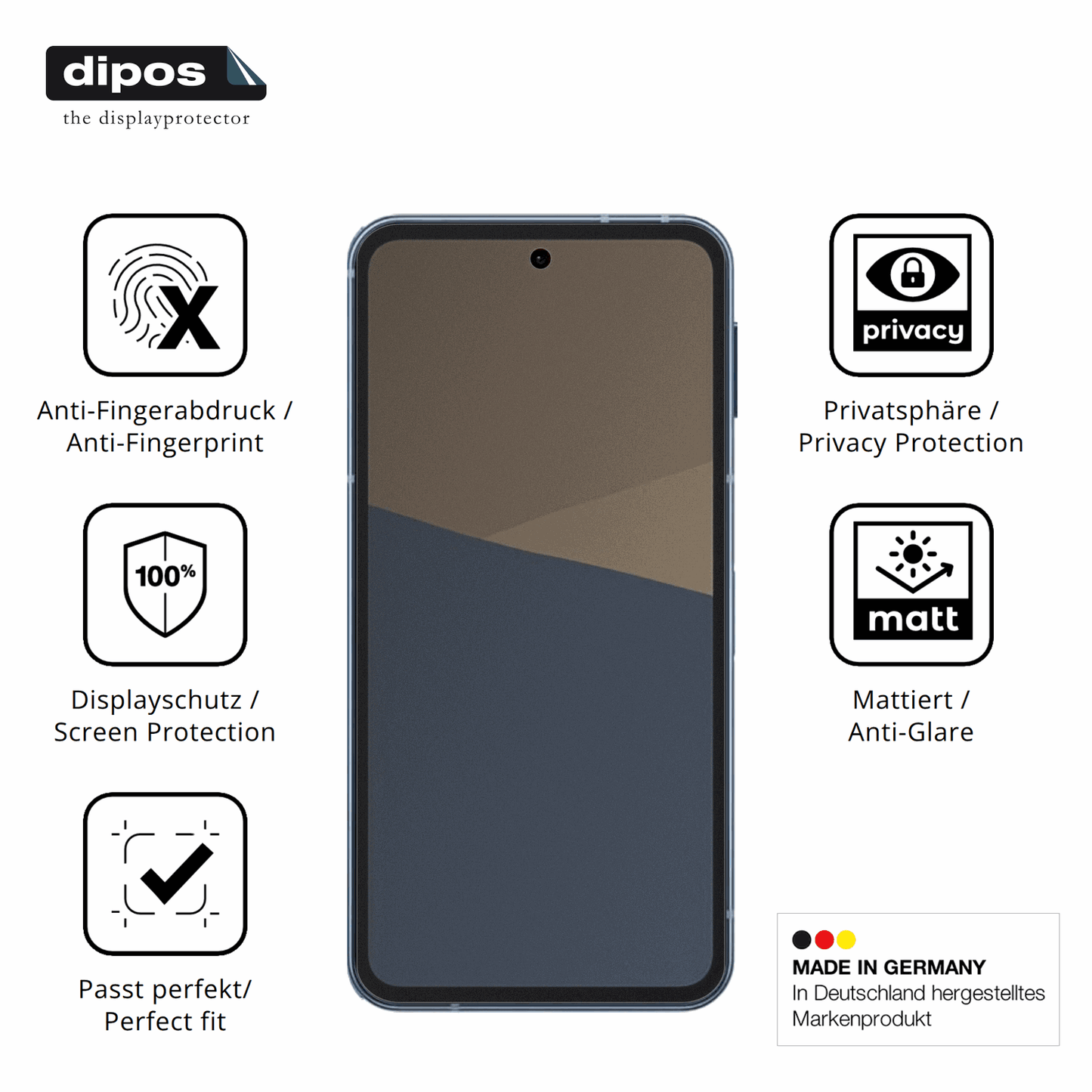 Privatsphäre-Schutz durch Sichtschutz-Folie passend zugeschnitten für sharpaquos sense 10