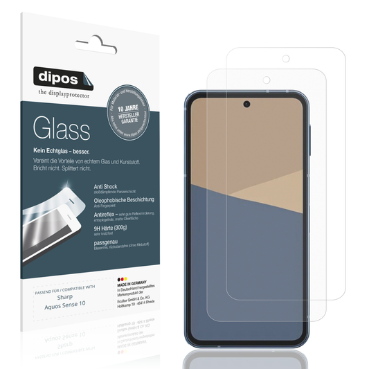 Matte Displayschutzfolie von dipos passend für sharpaquos sense 10, 9H kratzfest und blasenfrei montiert
